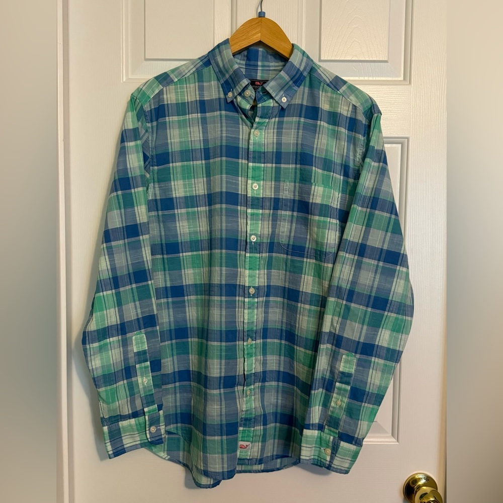 Vineyard Vines Classic Fit Murray Shirt‎ Men's Size Medium 100% Cotton Plaid